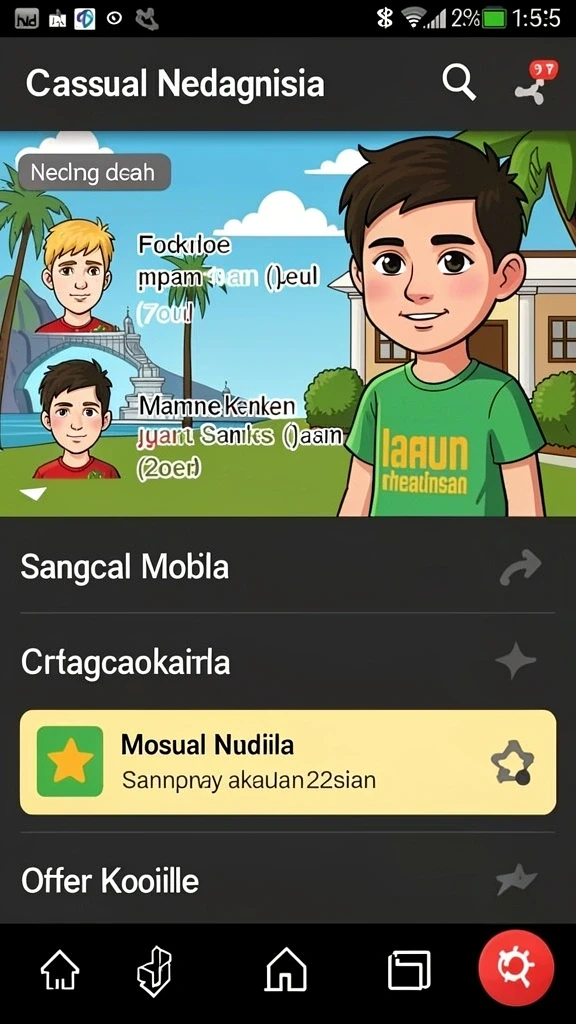 Tangkapan layar menunjukkan lingkungan hutan yang indah.