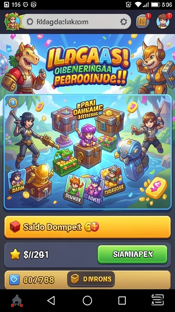 Tampilan awal game dengan karakter utama yang menarik.