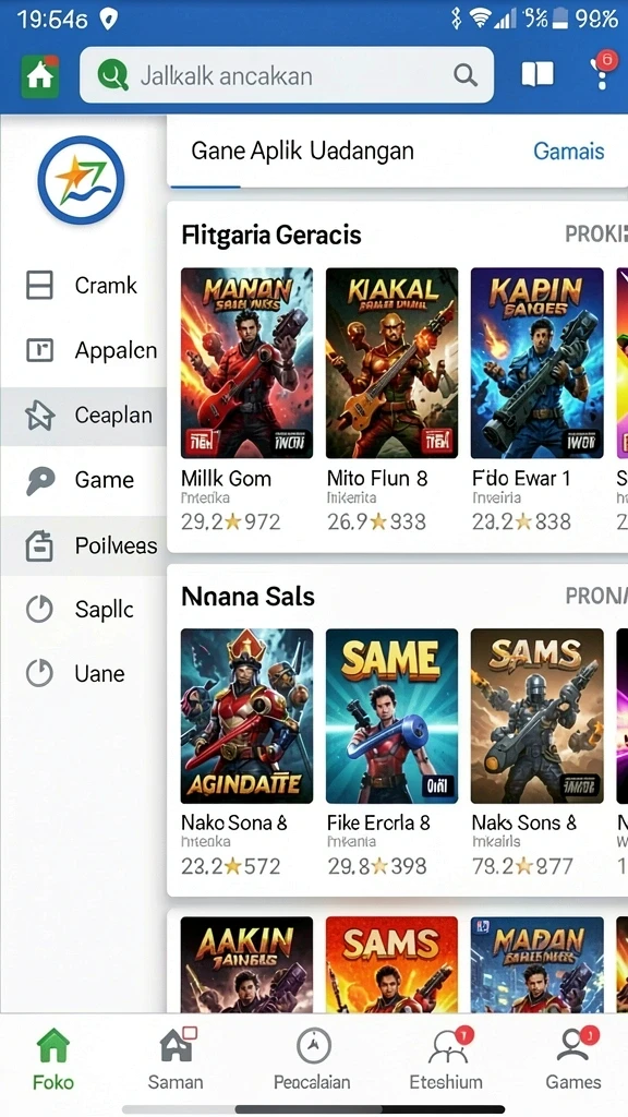 Tangkapan layar aksi pertempuran epik dalam game.
