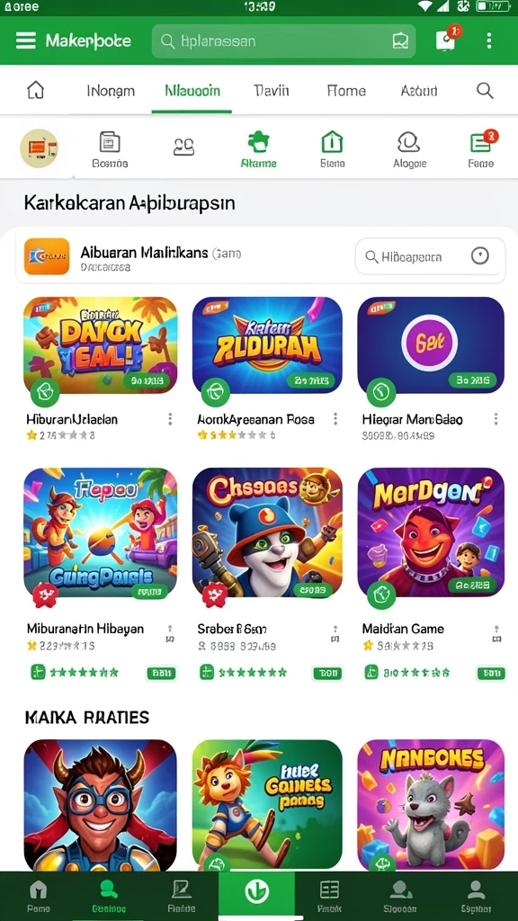 Tampilan menu utama yang menarik dan intuitif.