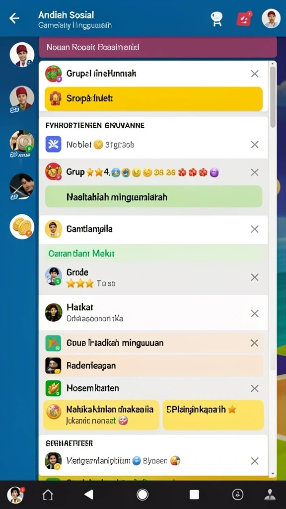 Fitur sosial untuk berinteraksi dengan pemain lain.
