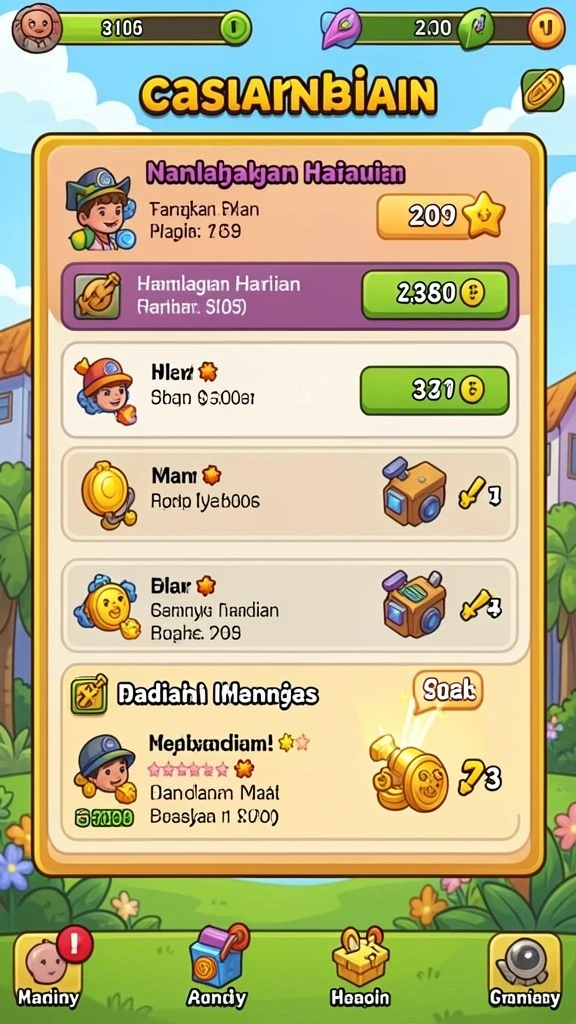 Karakter dengan desain yang unik dan beragam.