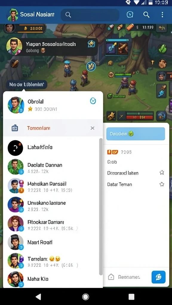 Screenshot fitur komunitas untuk interaksi antar pemain.