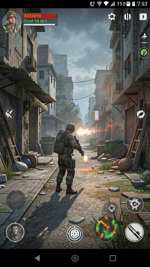 Tampilan level menengah yang penuh warna dan detail.